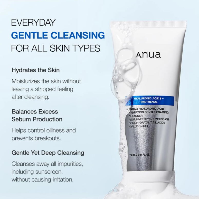 ANUA Hyaluronic Acid Hydrating Gentle Foaming Cleanser 150ml